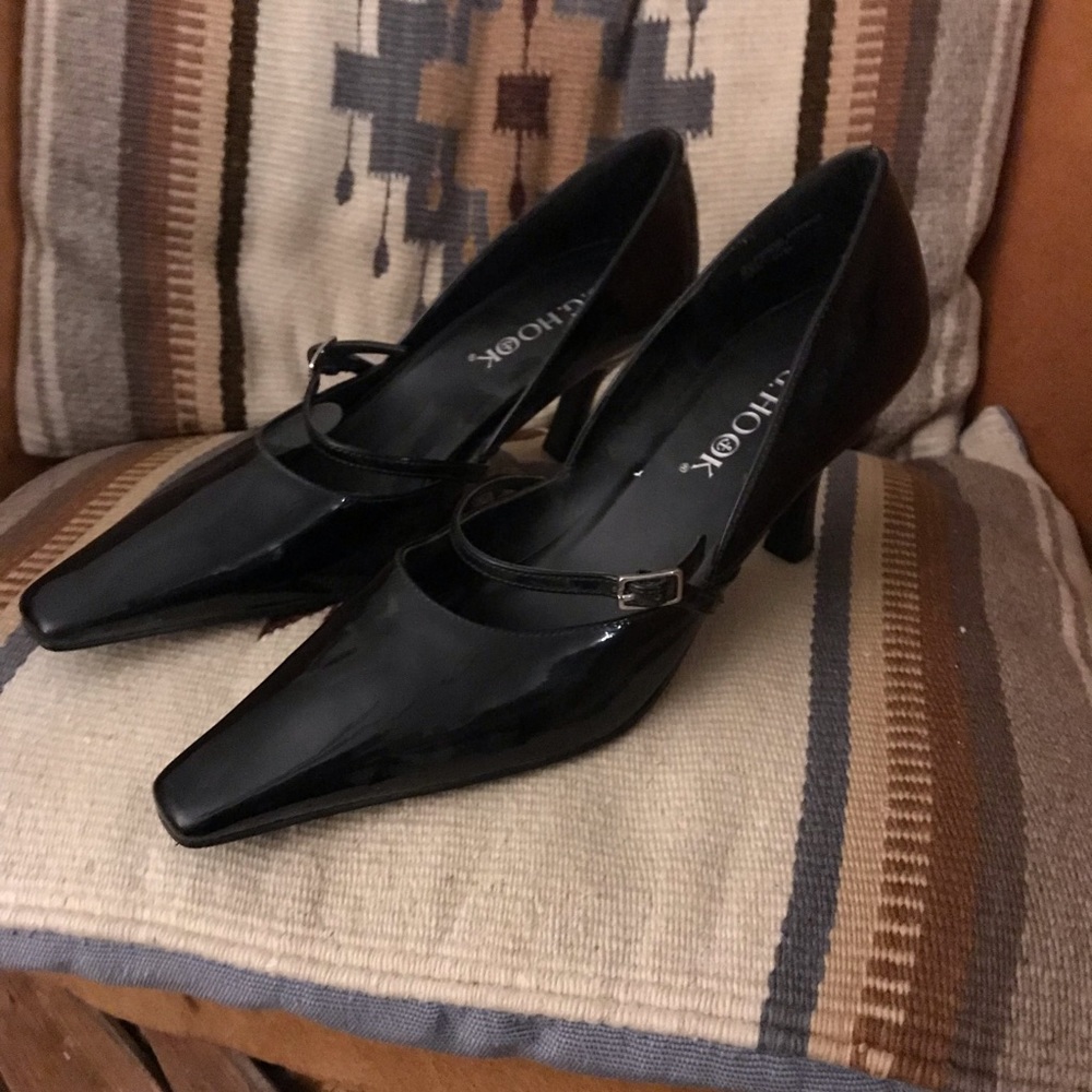 J.G. Hook Black Patent heels Mary Janes sz 8.5 New